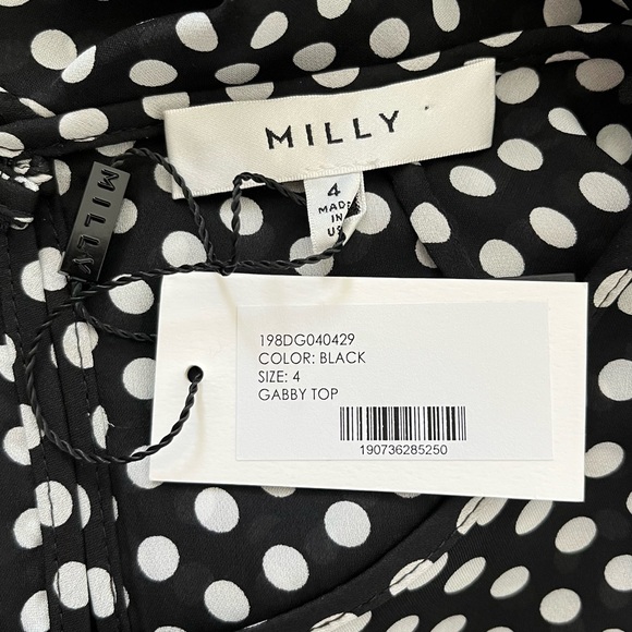 Milly Gabby Silk Polka Dot Top - Picture 11 of 12